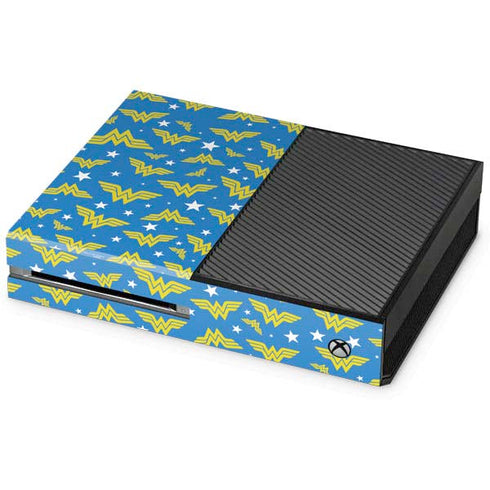 DC Comics Wonder Woman Logo Pattern Xbox One Console Skin